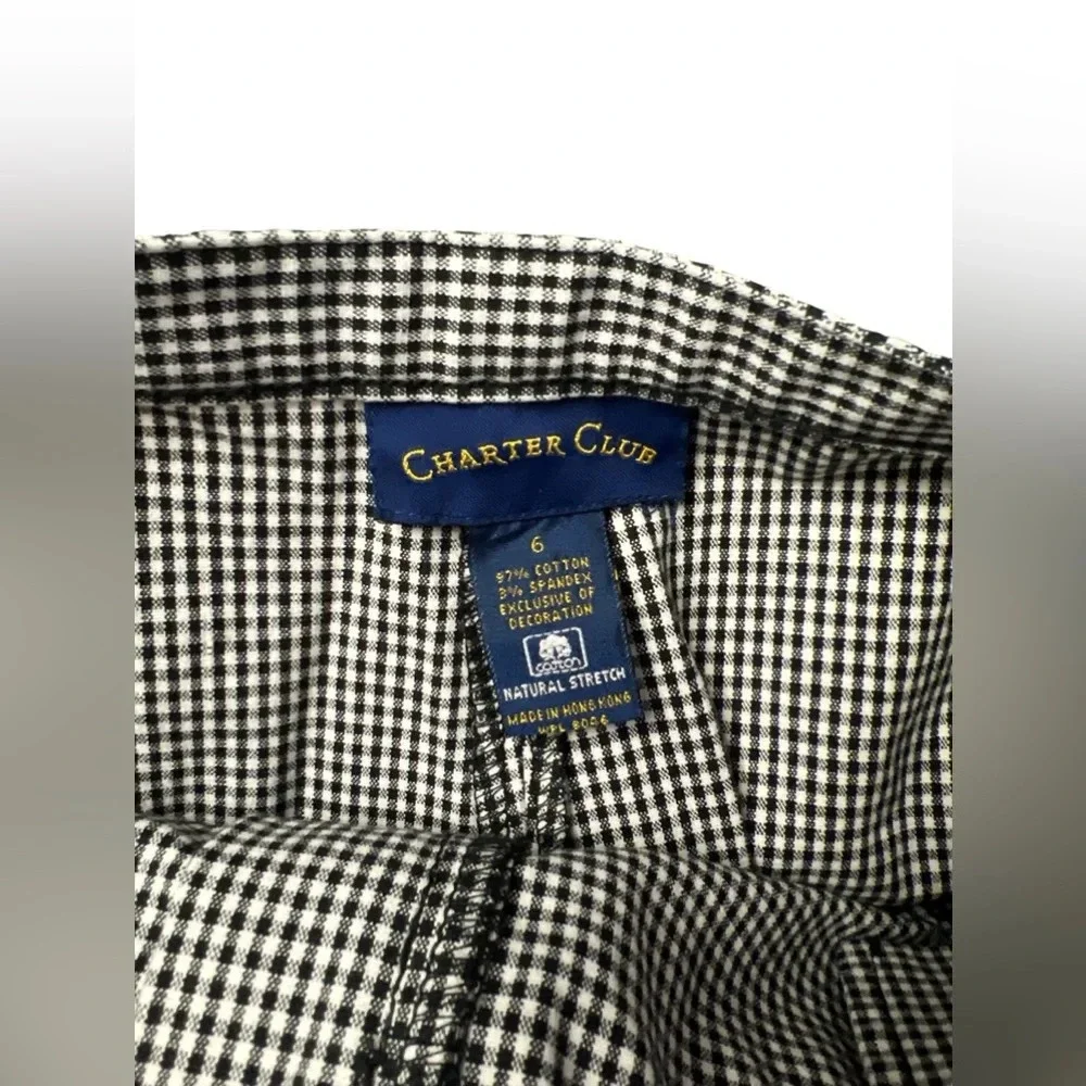 Plaid straight leg crop embroidered pants - Picture 4 of 4